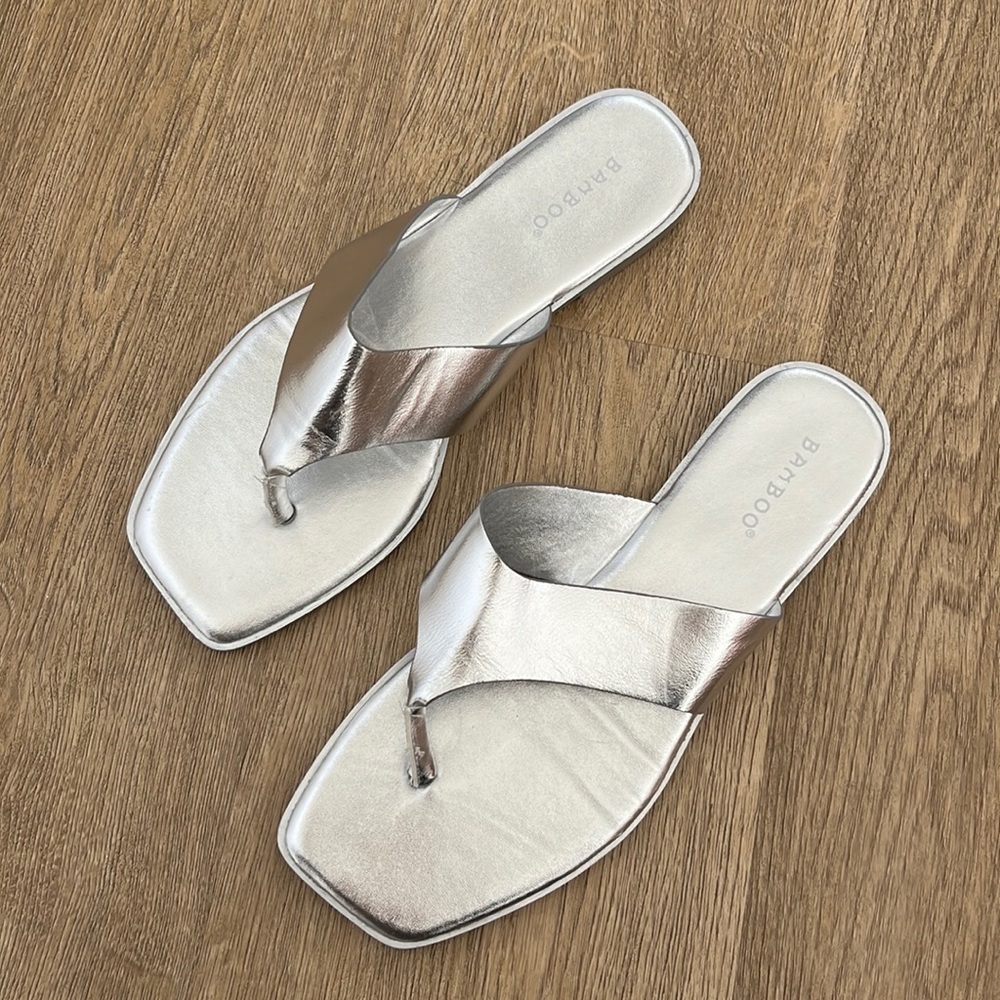 Silver sandals-new never worn